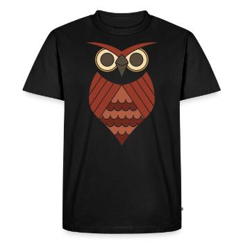 Owl bird gift forest animal night owl owl owl - Men's Premium Organic T-Shirt - black - Front - Nico (187cm)