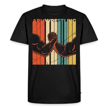 Bras lutte biceps musculaire cadeau fitness sport - T-shirt Premium bio Homme - noir - Devant - Nico (187cm)