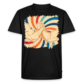 arm wrestling - Men's Premium Organic T-Shirt - black - Front - Nico (187cm)