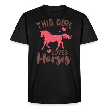 Horses ride horse gift rider horsewoman animal - Men's Premium Organic T-Shirt - black - Front - Nico (187cm)