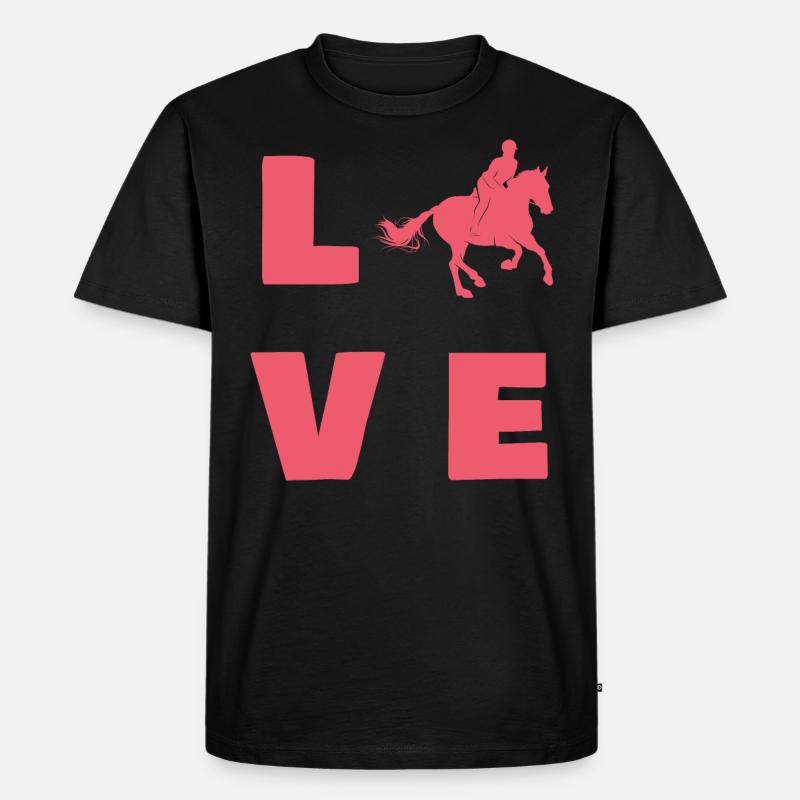 Pferde - Männer Premium Bio T-Shirt - Schwarz