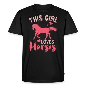 Chevaux monter cheval cadeau cavalier cavalière animal - T-shirt Premium bio Homme - noir - Devant - Nico (187cm)