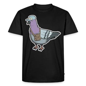 Pigeon bird gift pigeon animal pigeon fancier - Men's Premium Organic T-Shirt - black - Front - Nico (187cm)