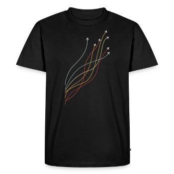 Pilot plane fly gift glider flight - Men's Premium Organic T-Shirt - black - Front - Nico (187cm)