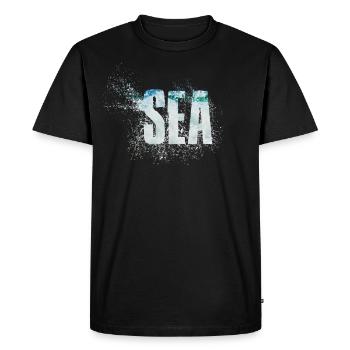 Mer - T-shirt Premium bio Homme - noir - Devant - Nico (187cm)
