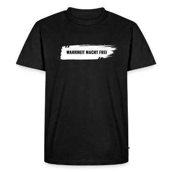 La vérité vous libèrera - T-shirt Premium bio Homme - noir - Devant - Nico (187cm)