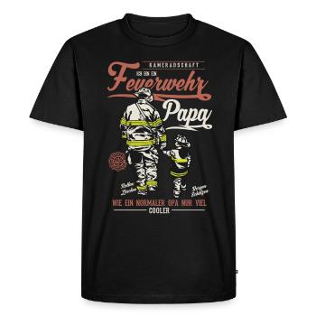 Firefighter dad saying firefighter gift - Men's Premium Organic T-Shirt - black - Front - Nico (187cm)