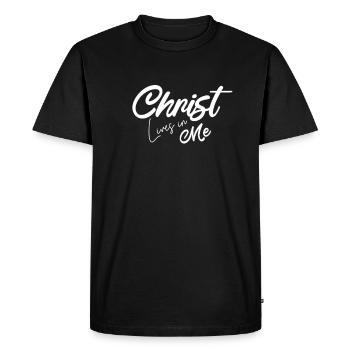 Christ vit en moi Christ Jésus Christian - T-shirt Premium bio Homme - noir - Devant - Nico (187cm)
