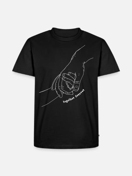 Mor / far barn holder hænder - sammen for evigt 😍 - Herre Premium økologisk T-shirt - sort
