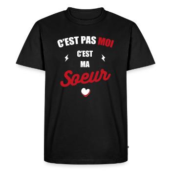 C'EST PAS MOI C'EST MA SOEUR - T-shirt Premium bio Homme - noir - Devant - Nico (187cm)