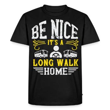 Chauffeur de bus autobus scolaire cadeau - T-shirt Premium bio Homme - noir - Devant - Nico (187cm)