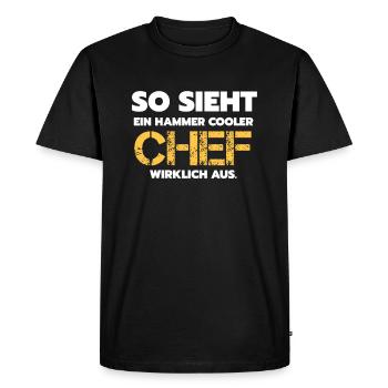 Funny Chef Sayings Cooler Cheffe Employers - Men's Premium Organic T-Shirt - black - Front - Nico (187cm)