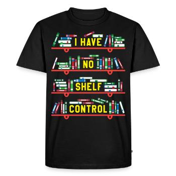 Bibliothèque de livres Collecte - T-shirt Premium bio Homme - noir - Devant - Nico (187cm)