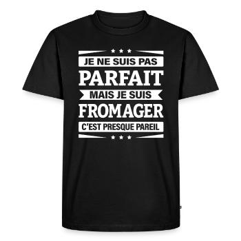 JE SUIS FROMAGER - T-shirt Premium bio Homme - noir - Devant - Nico (187cm)