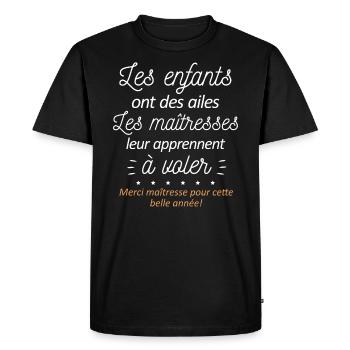 CADEAU MERCI MAITRESSE ENFANTS - T-shirt Premium bio Homme - noir - Devant - Nico (187cm)