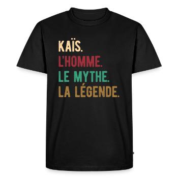 KAÏS L'HOMME LE MYTHE LA LÉGENDE - T-shirt Premium bio Homme - noir - Devant - Nico (187cm)