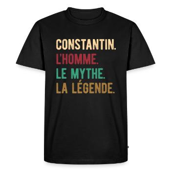 CONSTANTIN L'HOMME LE MYTHE LA LÉGENDE - T-shirt Premium bio Homme - noir - Devant - Nico (187cm)