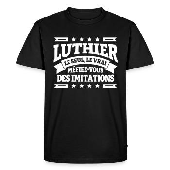LUTHIER LE SEUL LE VRAI - T-shirt Premium bio Homme - noir - Devant - Nico (187cm)