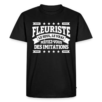 FLEURISTE LE LE SEUL LE VRAI - T-shirt Premium bio Homme - noir - Devant - Nico (187cm)
