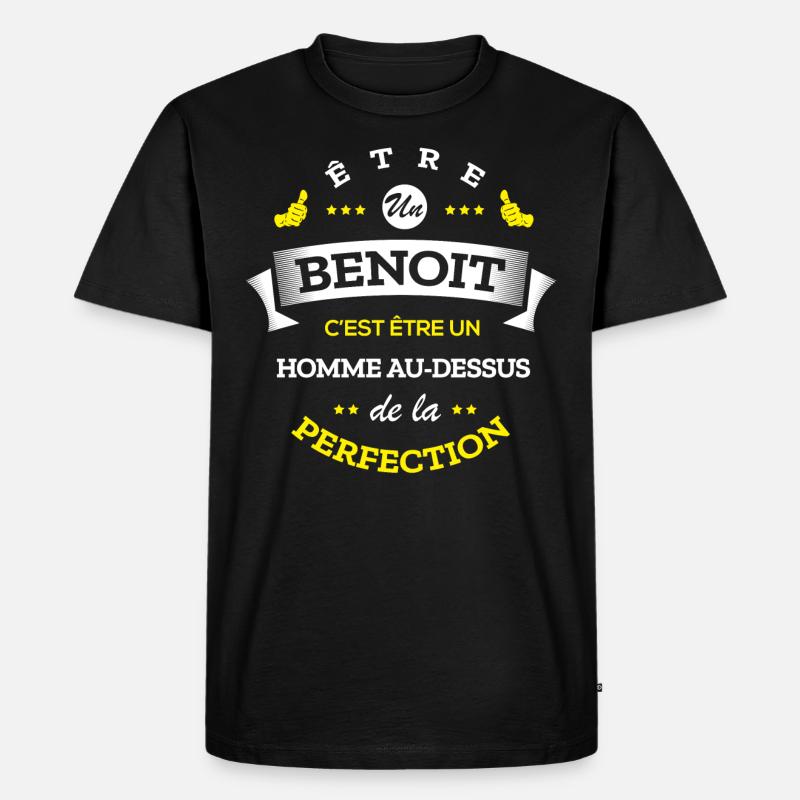 BENOIT PARFAIT - NOM BENOIT - T-shirt Premium bio Homme - noir