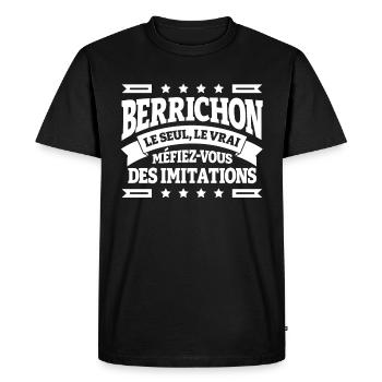 BERRICHON LE SEUL LE VRAI - T-shirt Premium bio Homme - noir - Devant - Nico (187cm)