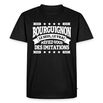 BOURGUIGNON LE SEUL LE VRAI - T-shirt Premium bio Homme - noir - Devant - Nico (187cm)