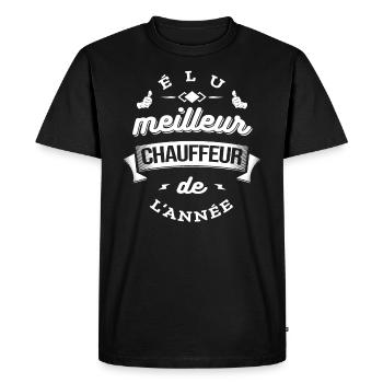 ÉLU MEILLEUR CHAUFFEUR DE L'ANNÉE - T-shirt Premium bio Homme - noir - Devant - Nico (187cm)
