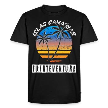 Fuerteventura Summer Sun Beach Sea Palm Trees - Men's Premium Organic T-Shirt - black - Front - Nico (187cm)