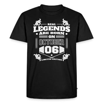 LES VÉRITABLES LÉGENDES SONT NÉES LE 06 OCTOBRE - T-shirt Premium bio Homme - noir - Devant - Nico (187cm)