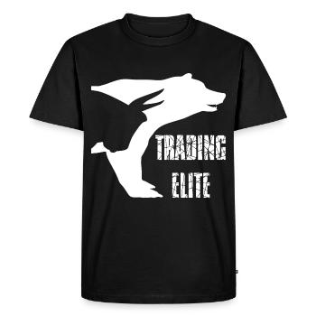 ÉLITE DU TRADING - T-shirt Premium bio Homme - noir - Devant - Nico (187cm)