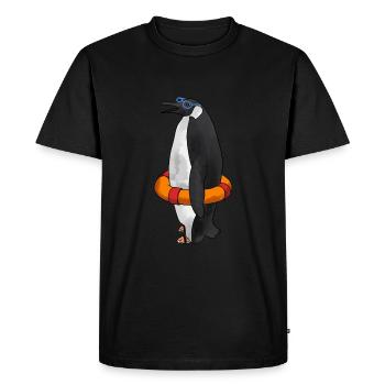 Pingouin bouée de sauvetage d’été Perdre du poids - T-shirt Premium bio Homme - noir - Devant - Nico (187cm)