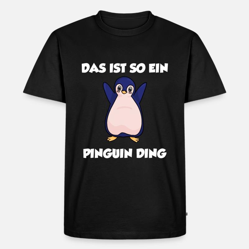 Pinguin - Männer Premium Bio T-Shirt - Schwarz