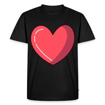 Coeur BD amour - T-shirt Premium bio Homme - noir - Devant - Nico (187cm)