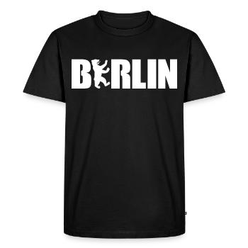 Ours de Berlin - T-shirt Premium bio Homme - noir - Devant - Nico (187cm)