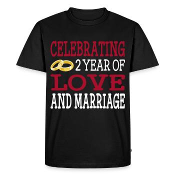 2 year married second wedding anniversary gift - Men's Premium Organic T-Shirt - black - Front - Nico (187cm)