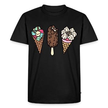 Glace glace glace crème glacée vacances d’été cadeau ice - T-shirt Premium bio Homme - noir - Devant - Nico (187cm)