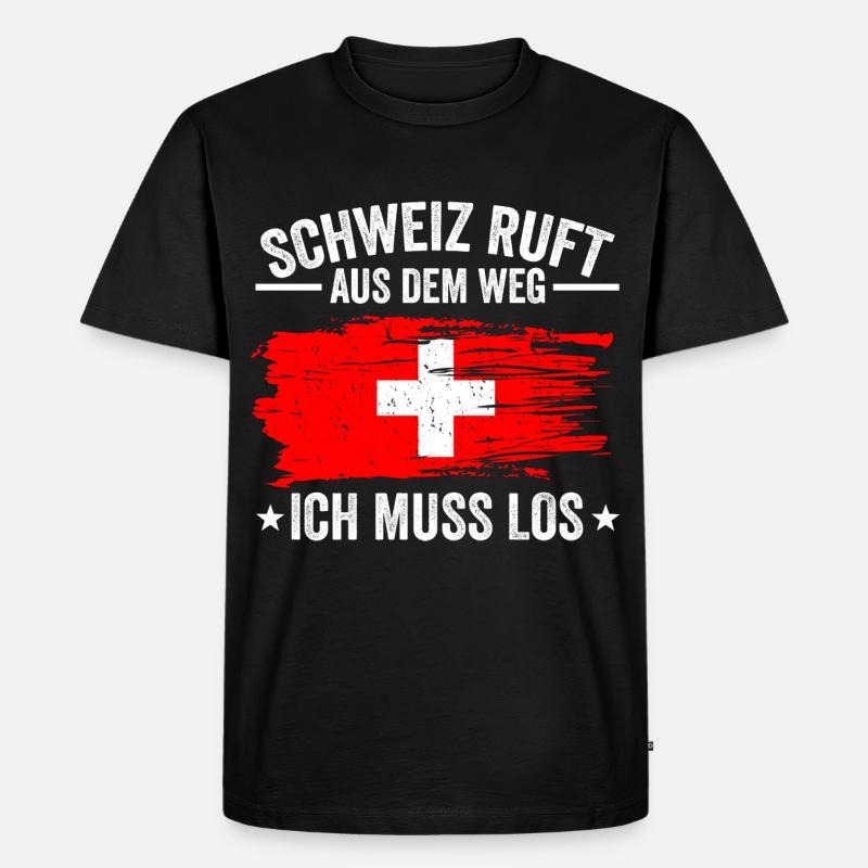 Schweizer Schweiz Geschenk - Männer Premium Bio T-Shirt - Schwarz