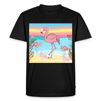 Flamingo - T-shirt Premium bio Homme - noir - Devant - Nico (187cm)