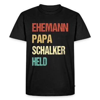Schalke Ehemann Papa Schalker Held - Männer Premium Bio T-Shirt - Schwarz - Vorne - Nico (187cm)