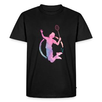 Passe-temps de badminton - T-shirt Premium bio Homme - noir - Devant - Nico (187cm)