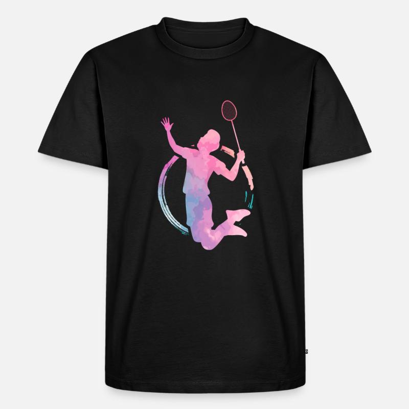 Badminton Hobby - Männer Premium Bio T-Shirt - Schwarz