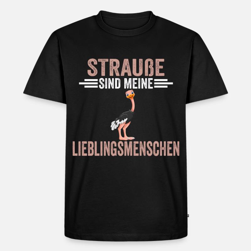Strauß - Männer Premium Bio T-Shirt - Schwarz