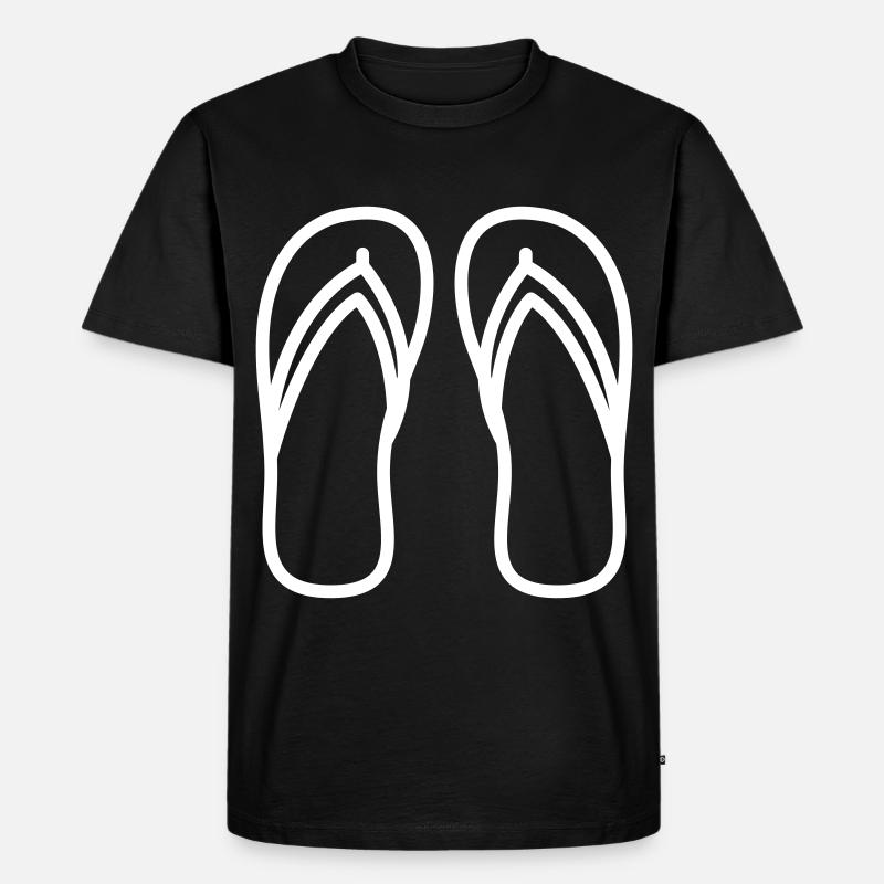 Badelatschen icon - Männer Premium Bio T-Shirt - Schwarz