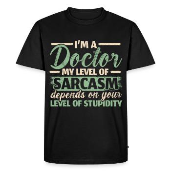 Je suis un médecin chirurgien médical Stetho - T-shirt Premium bio Homme - noir - Devant - Nico (187cm)