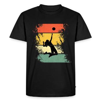Attaque d'indication de volley- rétro - T-shirt Premium bio Homme - noir - Devant - Nico (187cm)