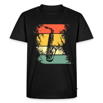 Jazz Saxophone Musician Instrument - Men's Premium Organic T-Shirt - black - Front - Nico (187cm)