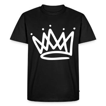 Emoji crown crowns sketch white - Men's Premium Organic T-Shirt - black - Front - Nico (187cm)