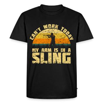 Chasseurs citation de la vie chasse à l’arc ne peut pas travailler he - T-shirt Premium bio Homme - noir - Devant - Nico (187cm)