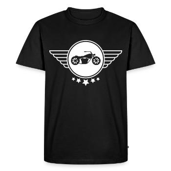 Biker Moto Chopper Liberté USA - T-shirt Premium bio Homme - noir - Devant - Nico (187cm)