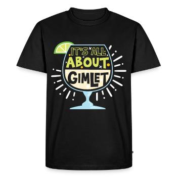 Tout tourne autour du cocktail Gimlet - T-shirt Premium bio Homme - noir - Devant - Nico (187cm)